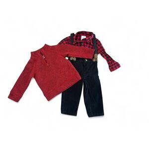 Carter's/Jumping Beans Outfit Overalls Button Down Sweater 12M
